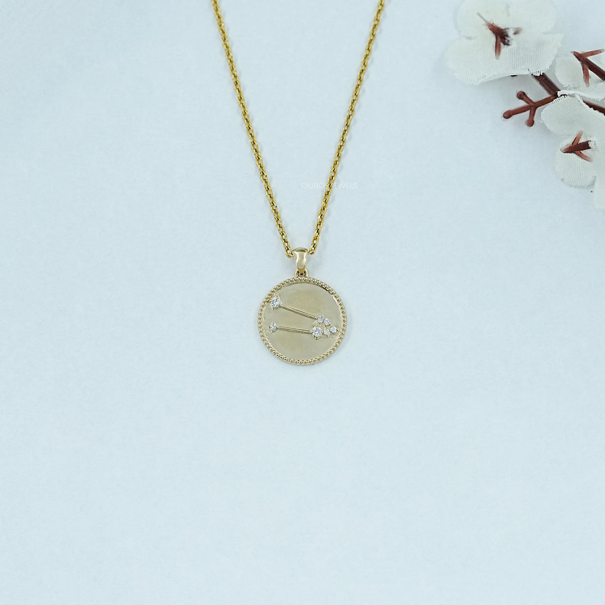 Taurus Zodiac Sign Lab Diamond Pendant