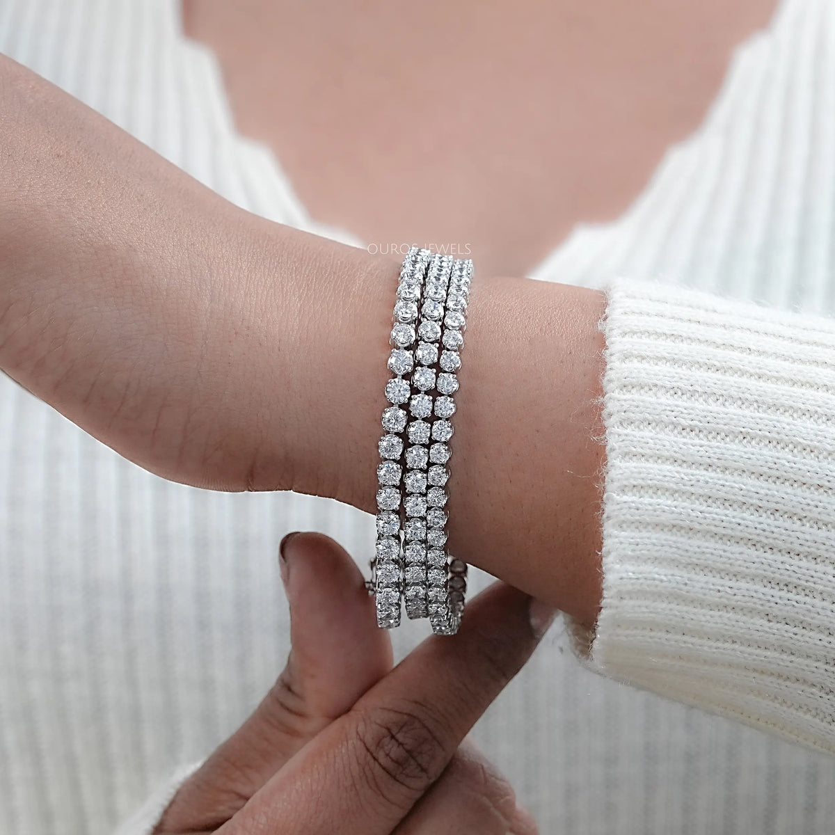 Classic Lab Grown Round Diamond Tennis Bracelet