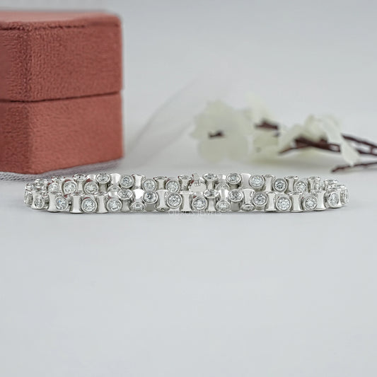 Round Brilliant Lab Diamond Tennis Bracelet Bracelet