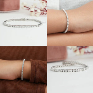 Bracelet en diamants brillants taille ronde respectueux de l'environnement