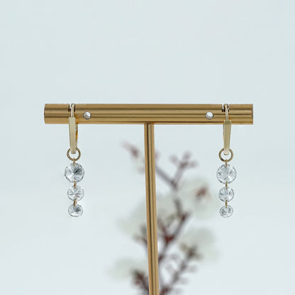 Three Stone Lab Diamond Dangle Hoop Earrings Earring