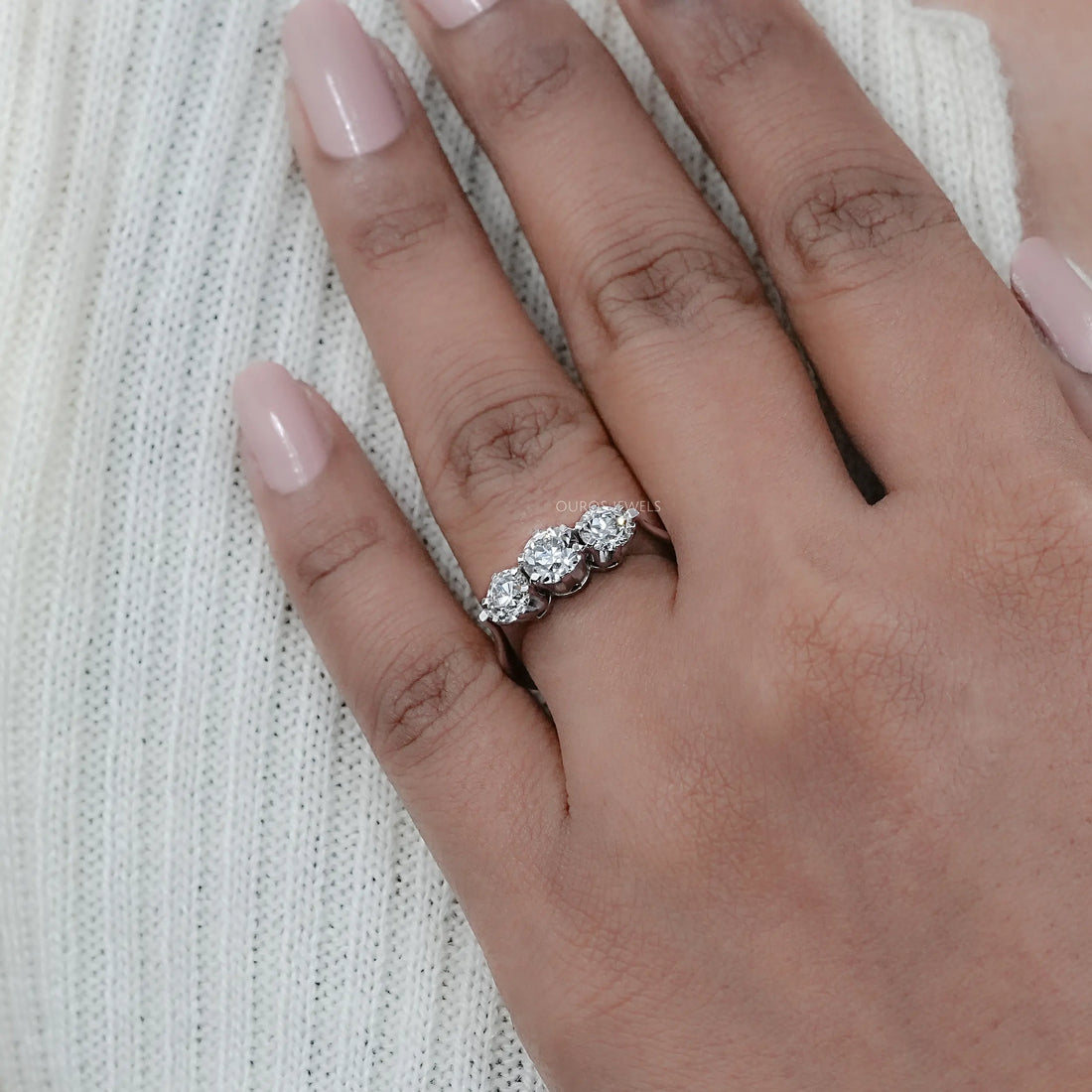 Trilogy Old European Round Cut Engagement Ring Rings