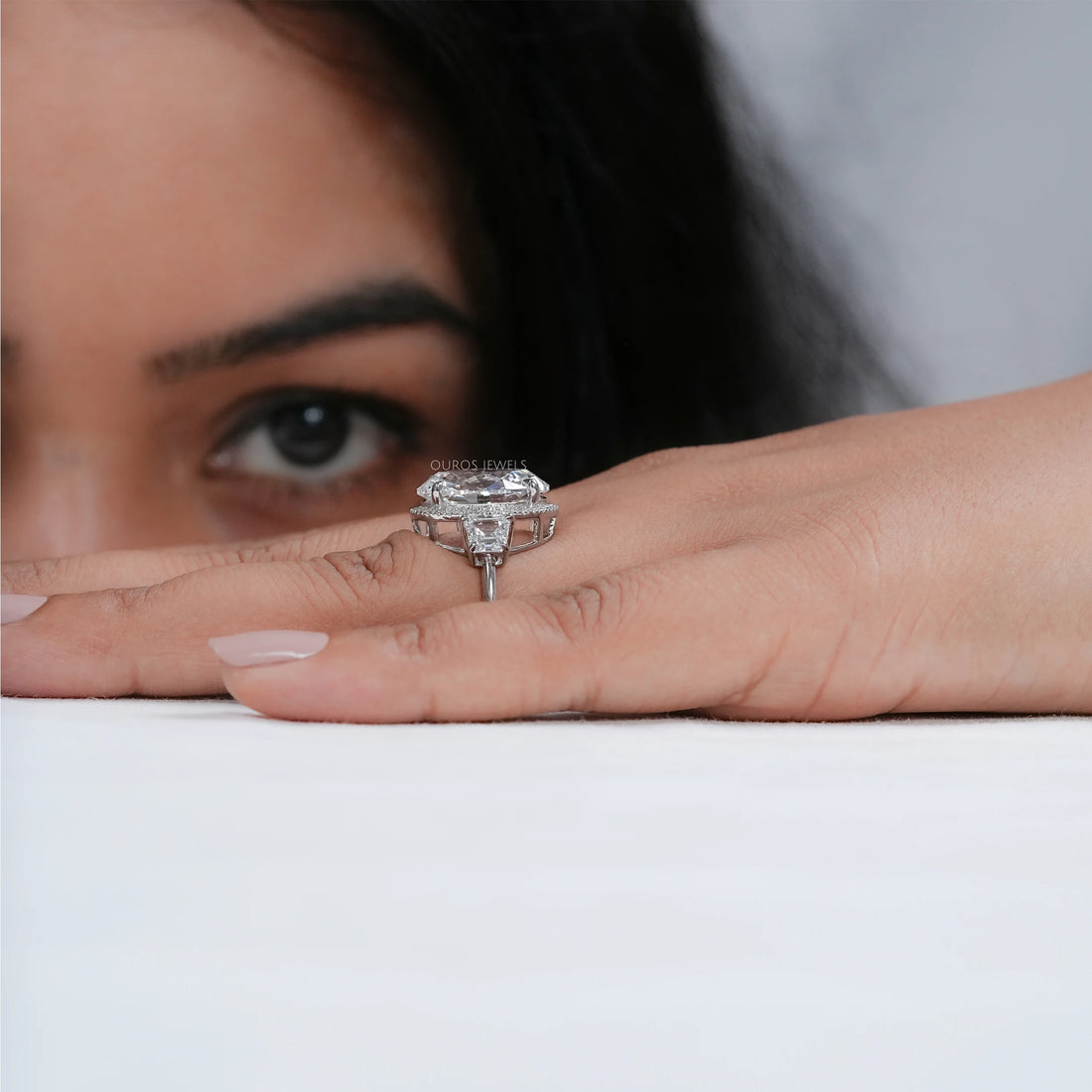 Molly Sims Oval Three Stone Ring - 96th Annual Academy Awards