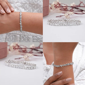 Bracelet brillant avec diamants de laboratoire multiformes