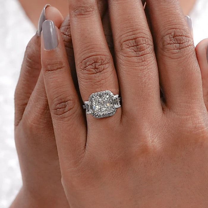 radiant cut halo engagement ring 