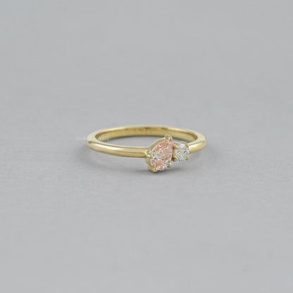 Pink Pear Lab Diamond Toi Et Moi Engagement Ring Ring