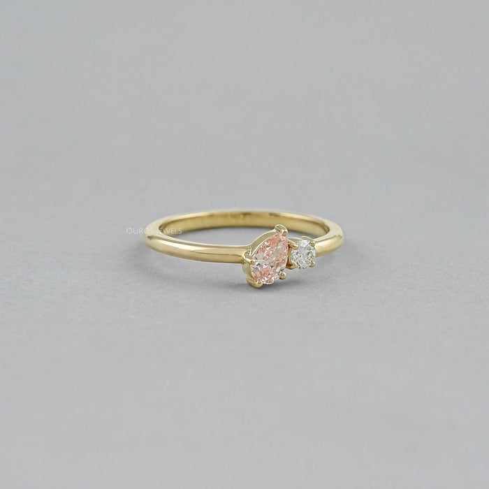 Pink Pear Lab Diamond Toi Et Moi Engagement Ring