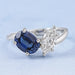front view of sapphire oval & marquise diamond two stone toi et moi engagement ring