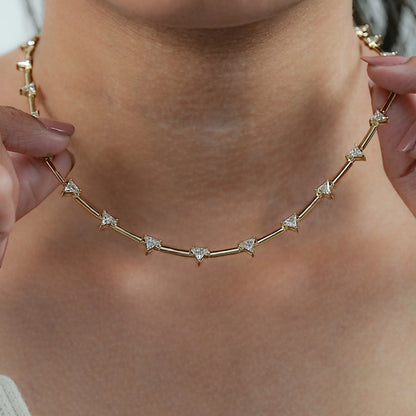 Triangle Cut Bar Chain Necklace Necklaces