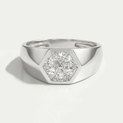 Triangle Lab Diamond Wedding Band