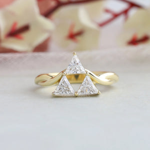 Bague anniversaire de mariage en diamants triangulaires Trilogy