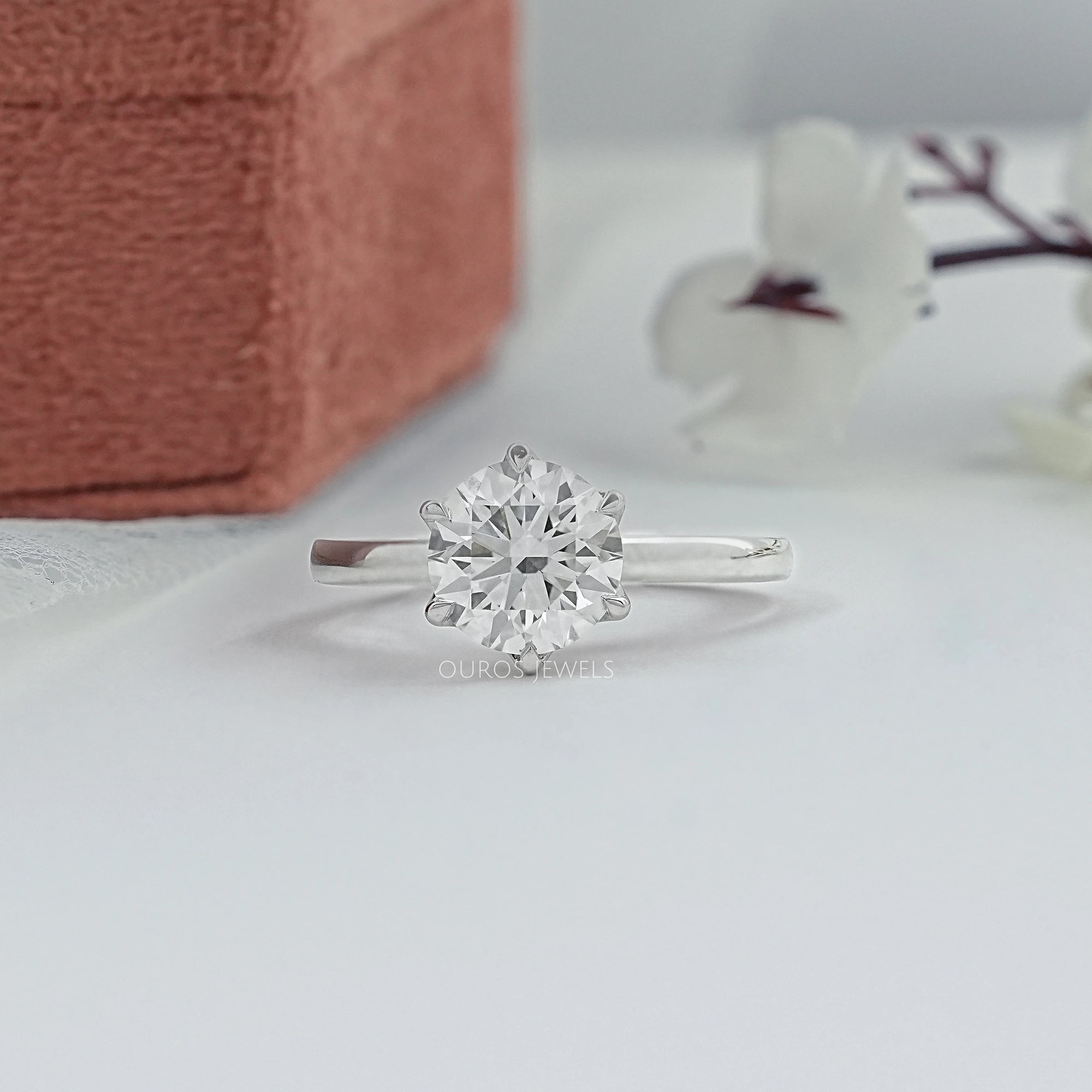 Lab Diamond Tulip Round Solitaire Ring Ring