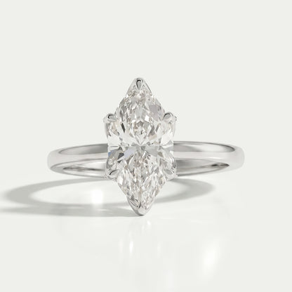 Tulip Hidden Halo Marquise Diamond Ring Ring