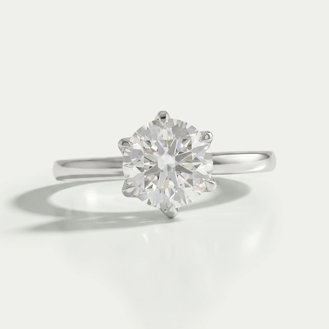 Lab Diamond Tulip Round Solitaire Ring Ring