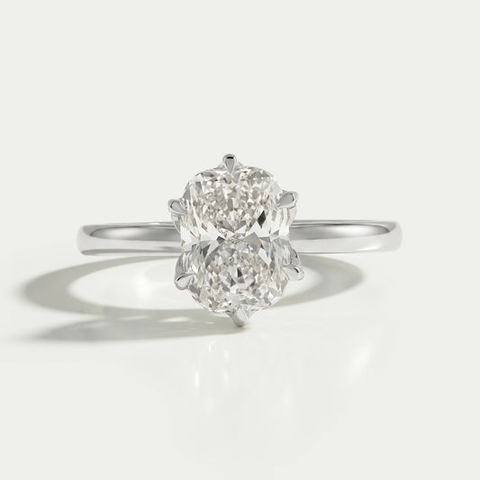 Tulip Set Cushion Cut Lab Diamond Engagement Ring Ring