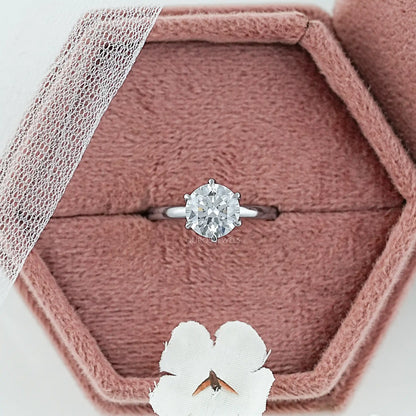Lab Diamond Tulip Round Solitaire Ring Ring