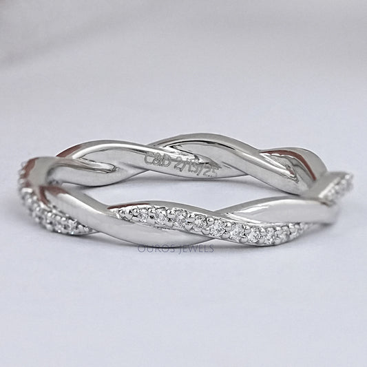 Twisted Infinity Round Diamond Eternity Band Ring