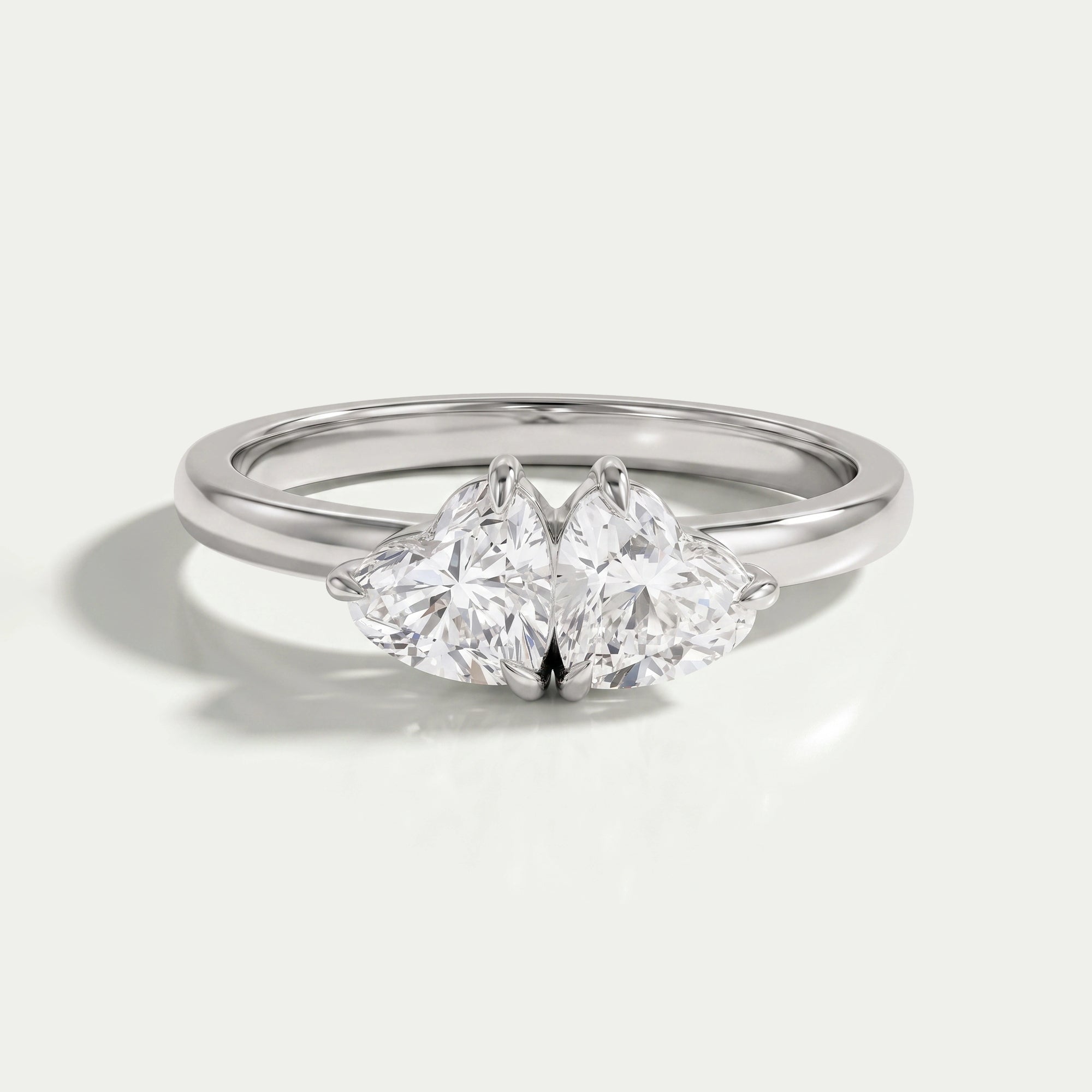 Double Heart Shape Diamond Romantic Ring