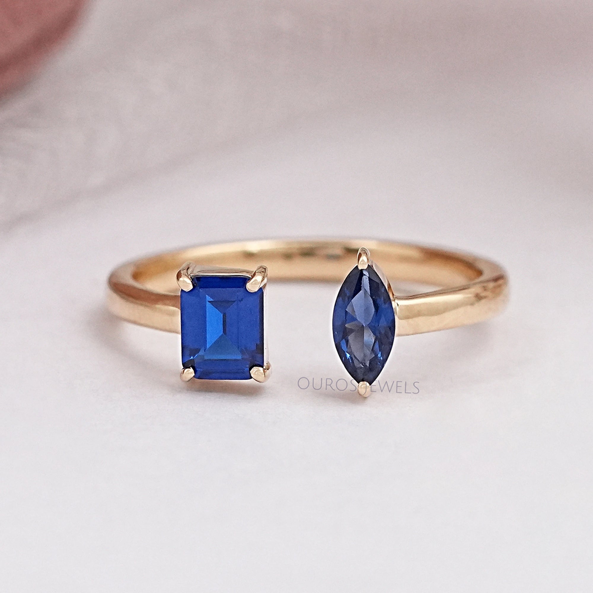 Two Stone Gemstone Ring Rings