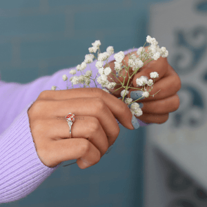 [Timeless Pink Heart Shaped Diamond Anniversary Ring]-[Ouros Jewels]