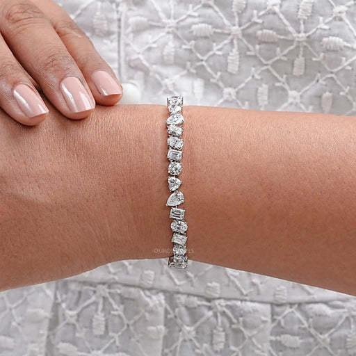 Bracelet brillant avec diamants de laboratoire multiformes