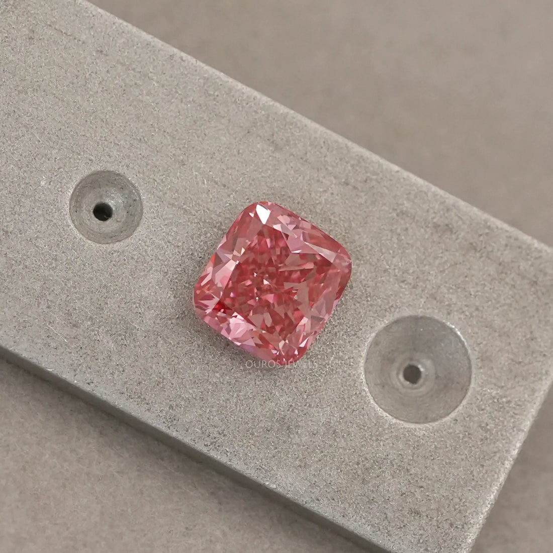 Pink Cushion Cut Lab Grown Diamond
