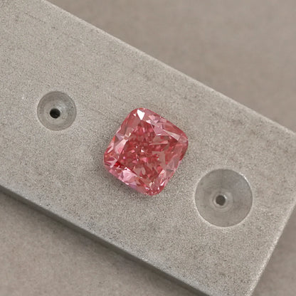 Pink Cushion Cut Lab Grown Diamond