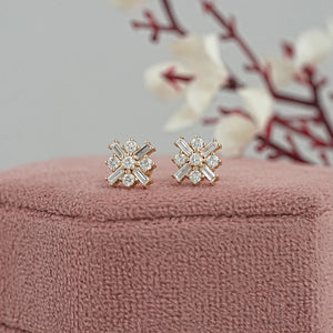 Antique Baguette Cut Lab Diamond Earrings