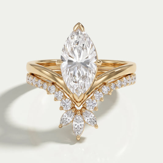 Marquise Cut Vintage Style Wedding Ring-Set Rings