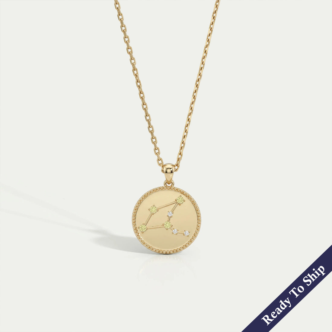 Virgo Zodiac Sign Peridot Gemstone Pendant Necklaces