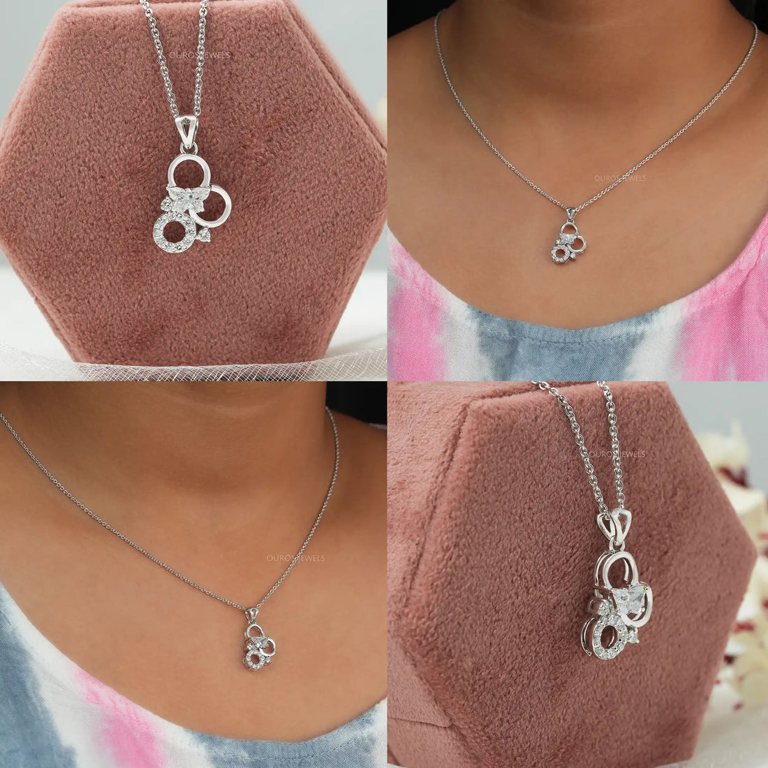 Butterfly Cut Lab Diamond Anniversary Necklace Necklaces