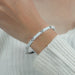 White Enamel Round Lab Diamond Bangle Bracelet