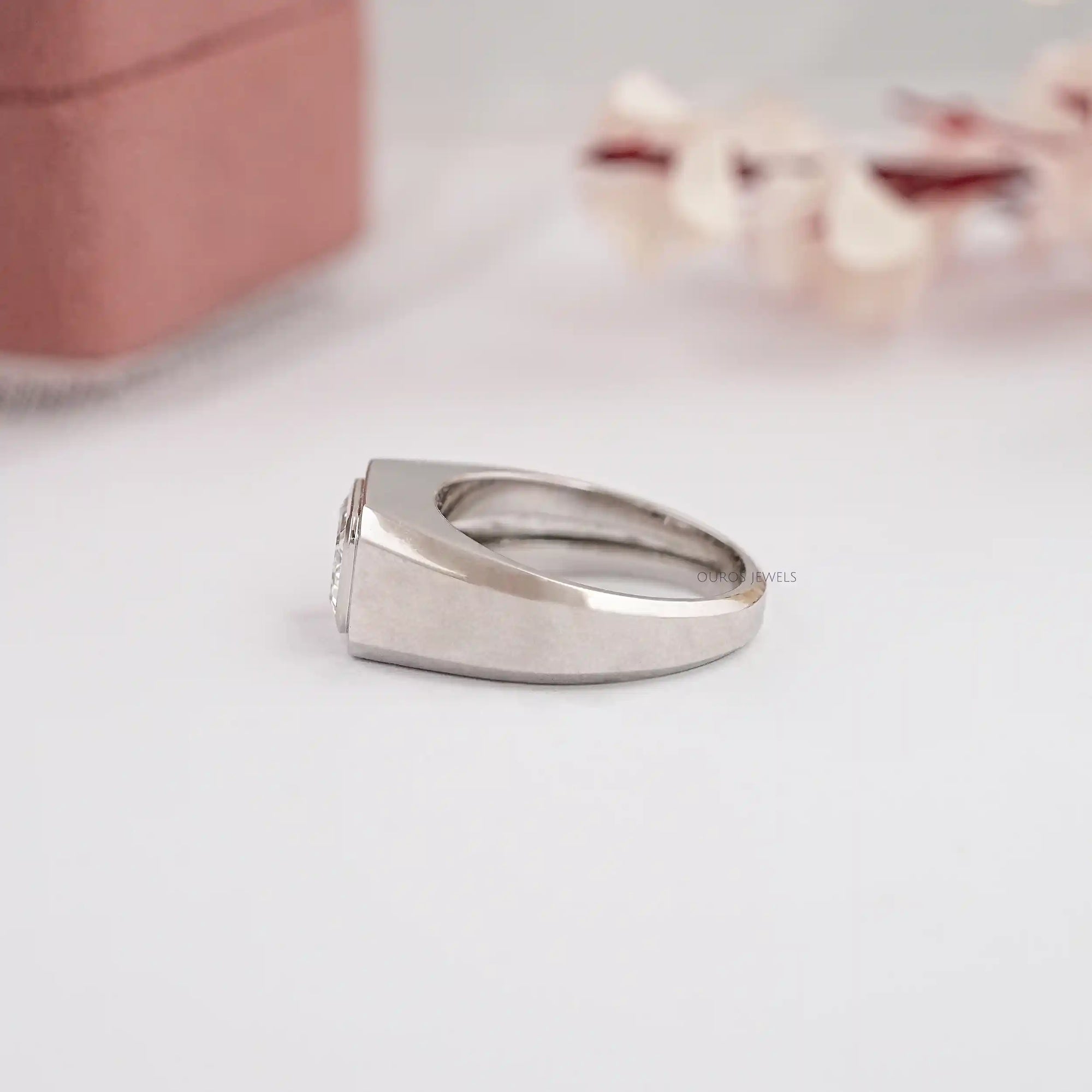 Emerald Cut Lab Diamond Men's Wedding Ring Ring