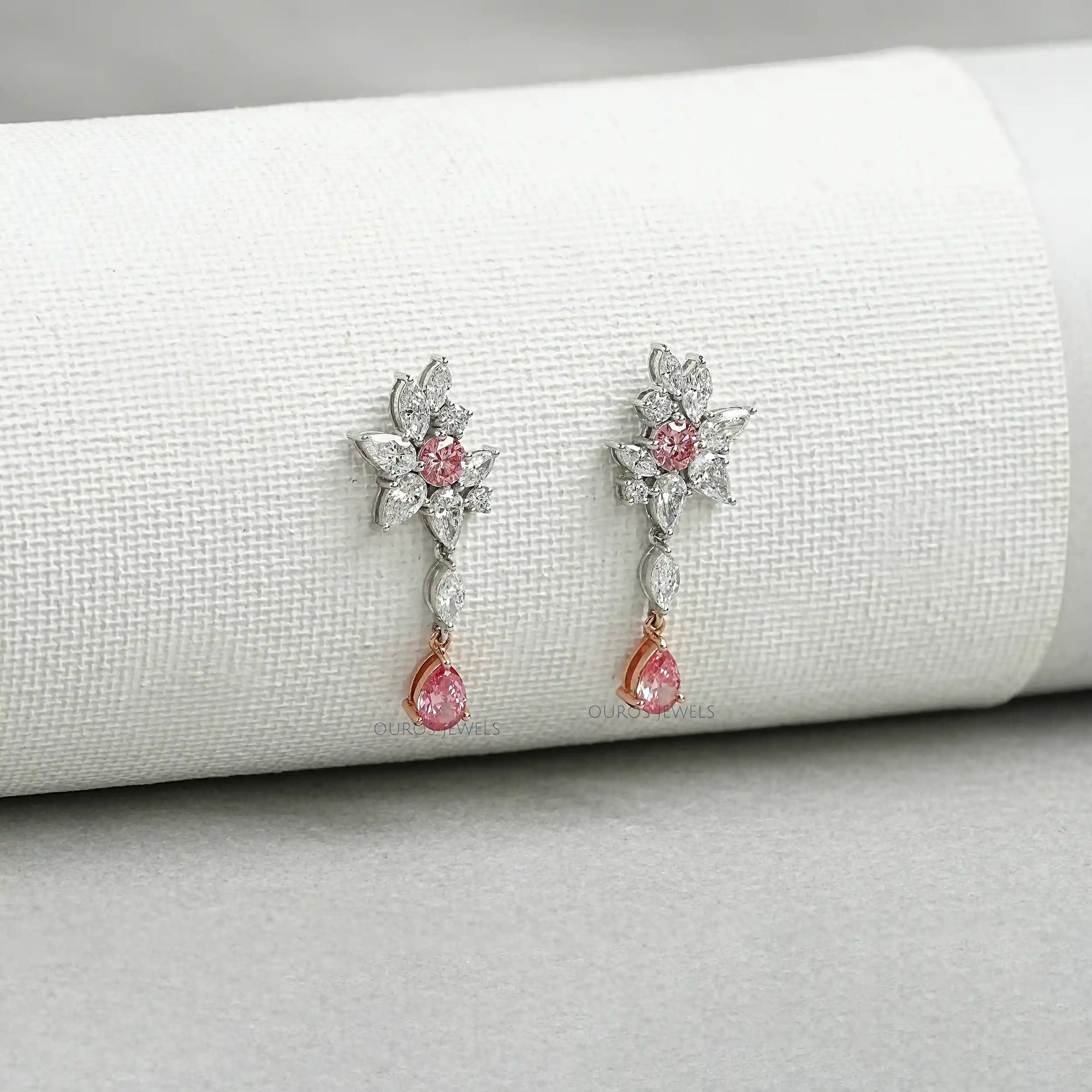 Multi Shape Lab Diamond Cluster Earrings Earrings