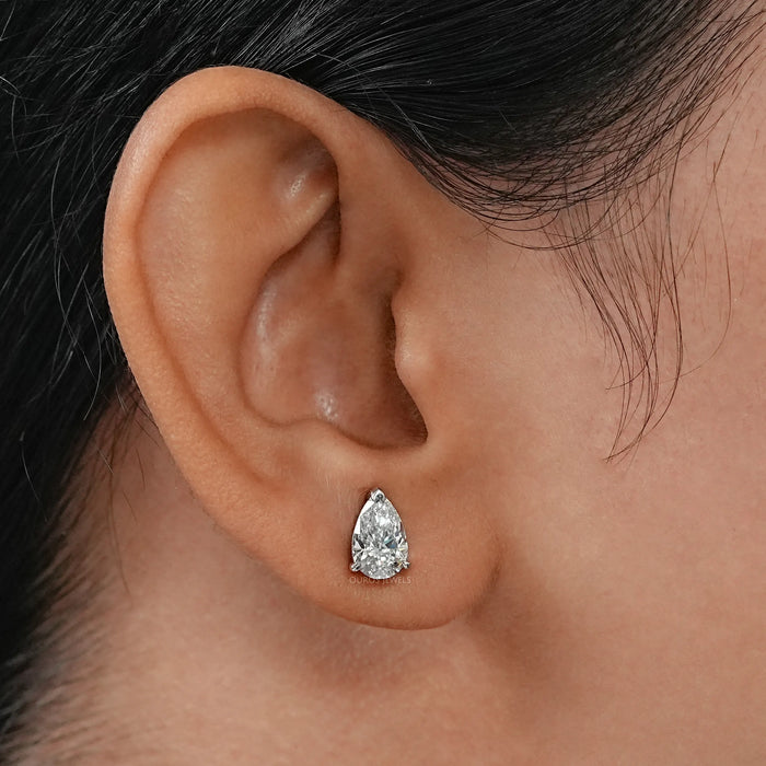 Pear Cut  Lab Diamond  Stud  Earrings