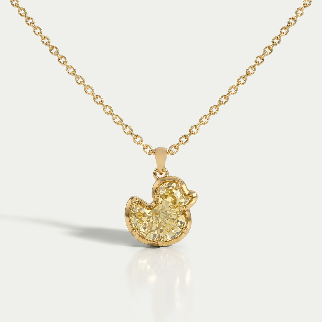 Yellow Duck Cut Diamond Bezel Set Pendant Necklaces