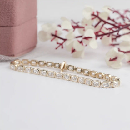 Criss Cut Lab Grown Diamond Bezel Set Tennis Bracelet