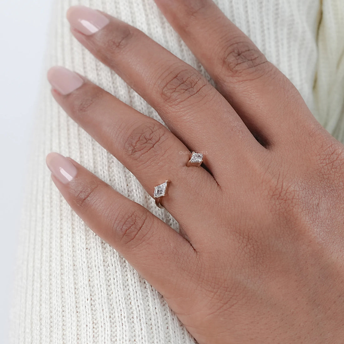 Open Cuff Lab Diamond Dainty Ring Ring
