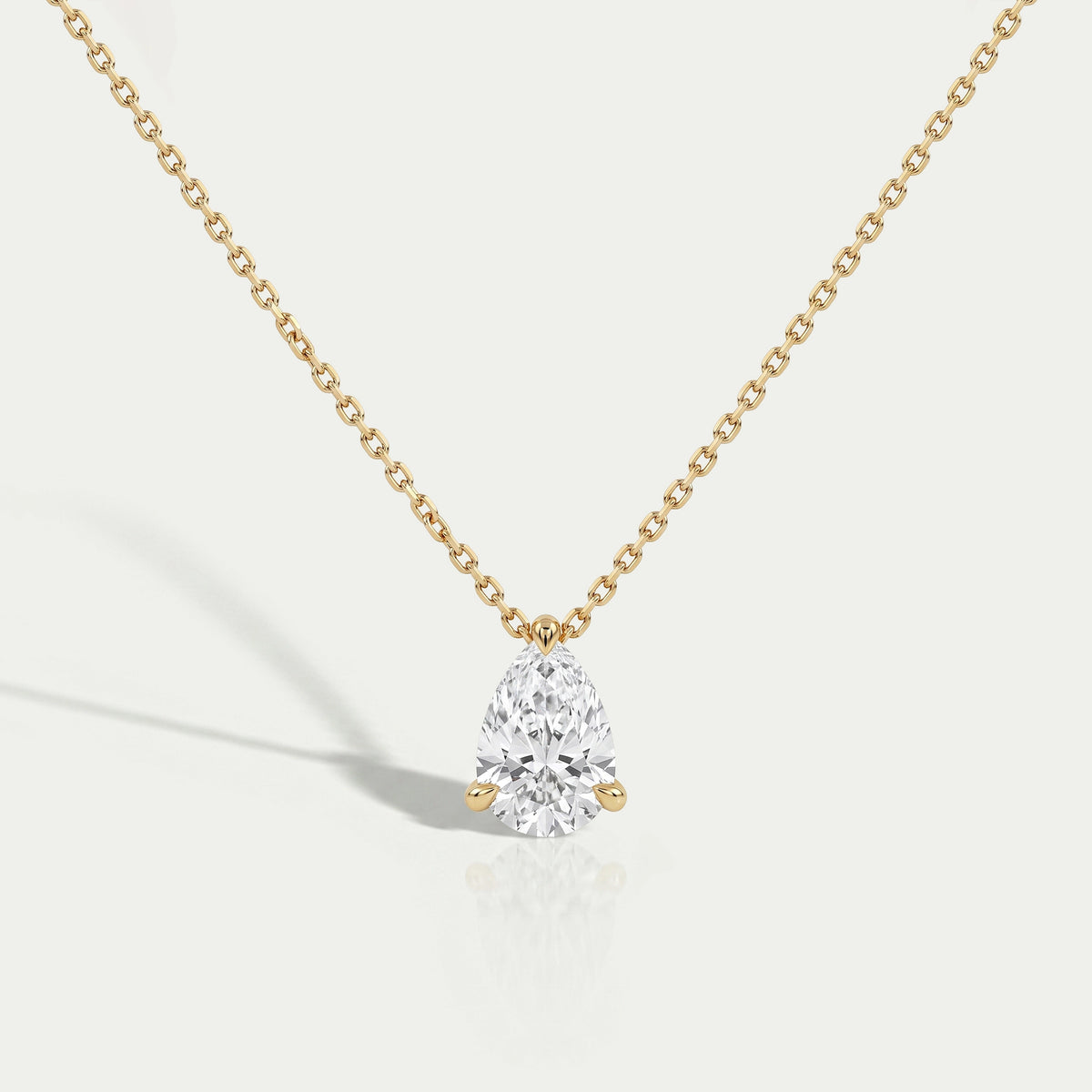 Pear Cut Lab Grown Diamond Pendant Necklaces