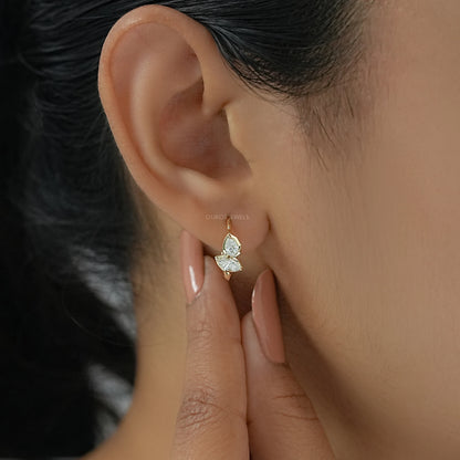 Pear And Marquise Lab Diamond Hoop Earrings