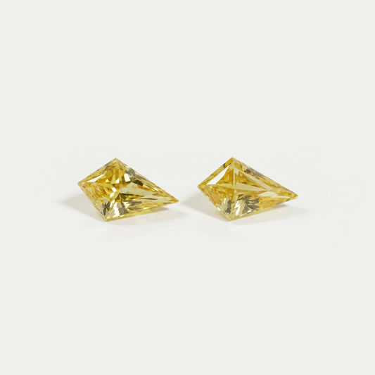 Yellow Kite Cut Lab Grown Diamond Matching Pair Loose
