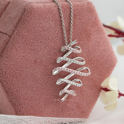 Zig Zag Round Cut Lab Grown Diamond Infinity Pendant