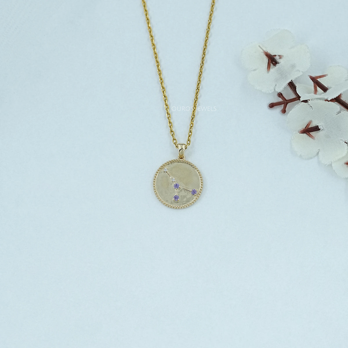 Cancer Zodiac Alexandrite Gemstone Pendant Necklaces