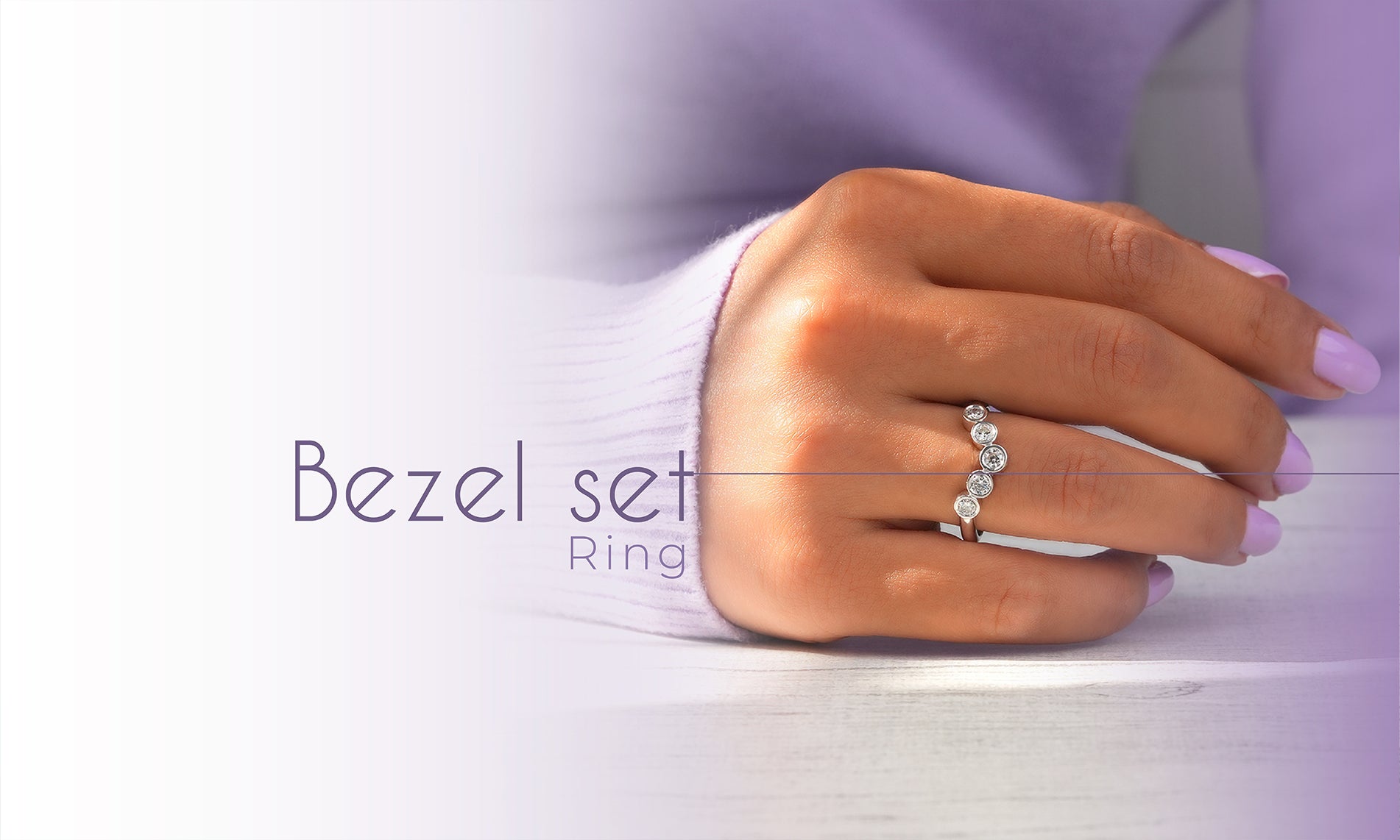 Image showing three different types of Bezel Set Engagement Rings