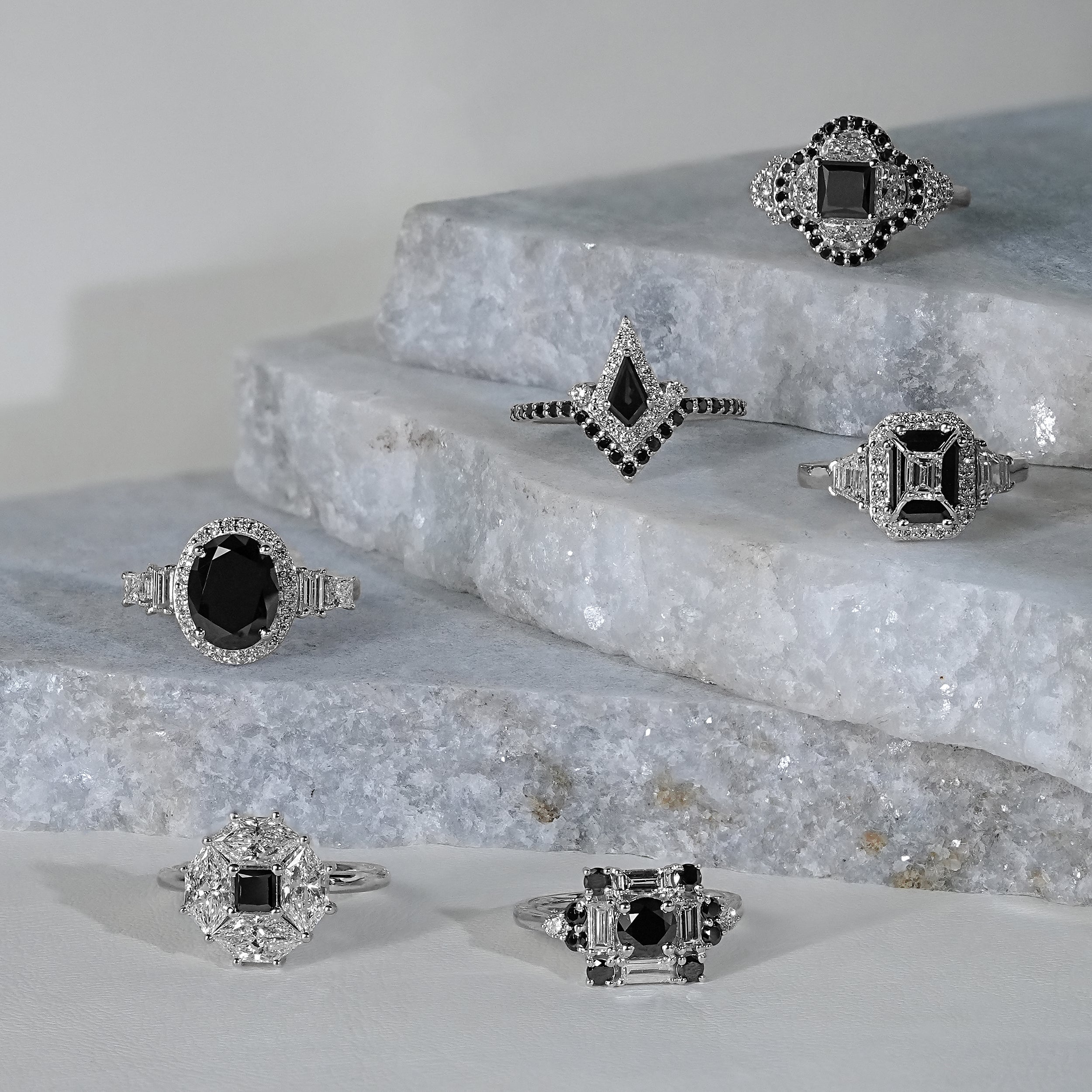 ELEGANT BLACK DIAMOND ENGAGEMENT RINGS