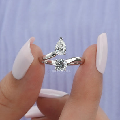 Pear And Round Bypass Setting Ring