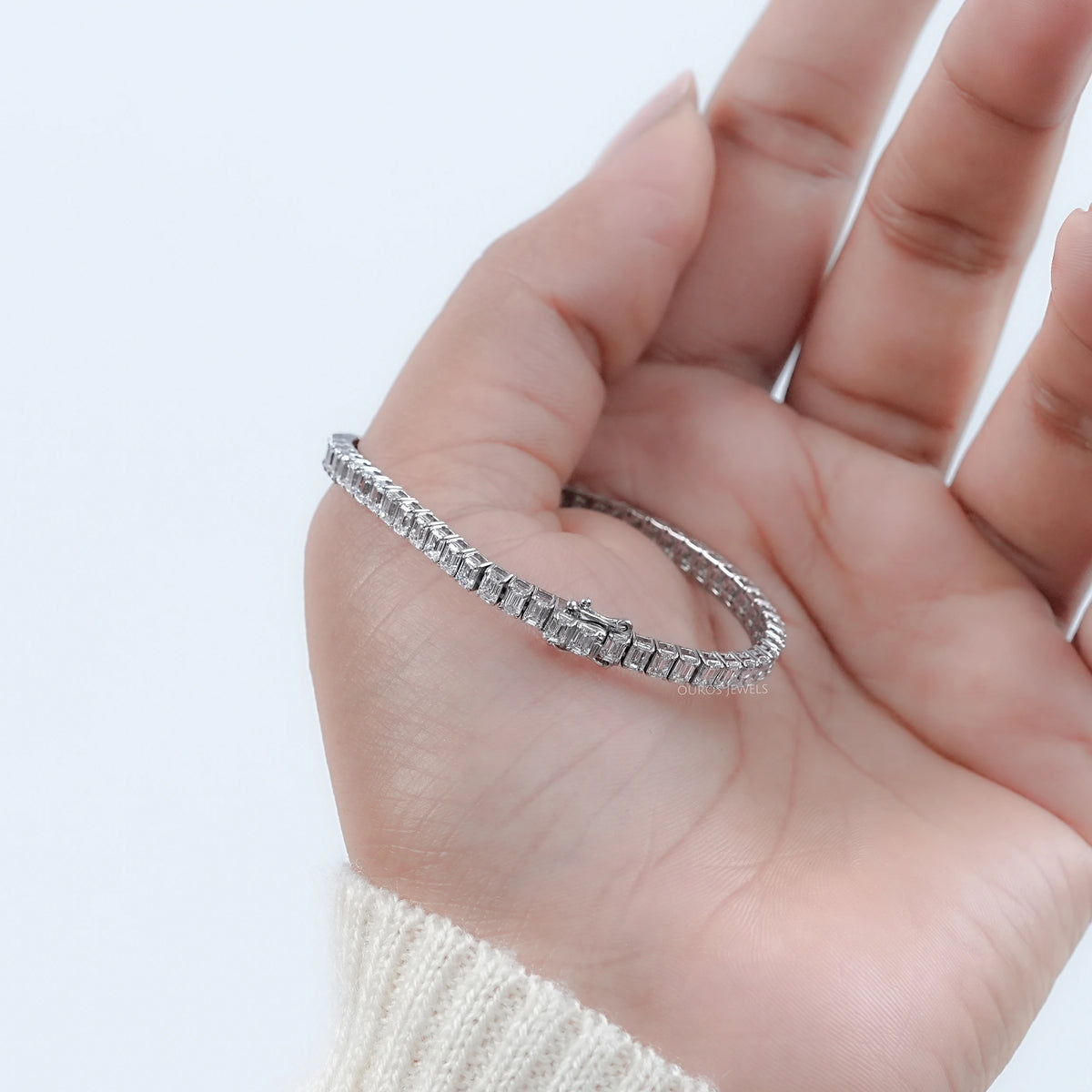 Emerald Lab Grown Diamond Tennis Bracelet Bracelet