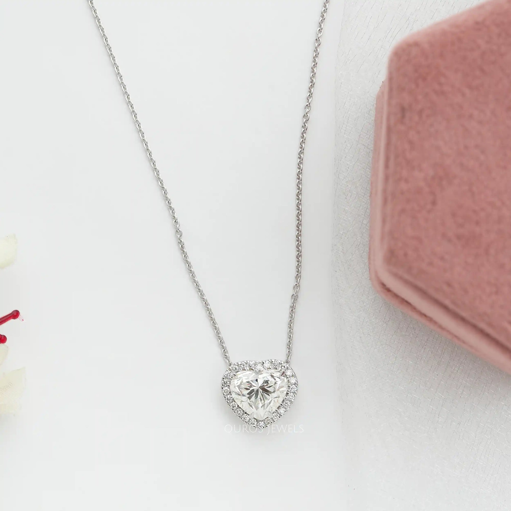 Heart Cut Lab Grown Diamond Pendant Necklaces
