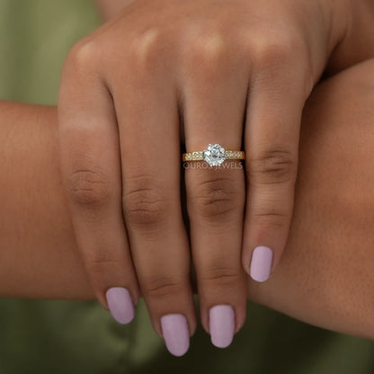 Old European Round Cut Accent Diamond Ring