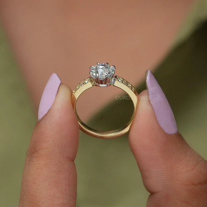 Old European Round Cut Accent Diamond Ring